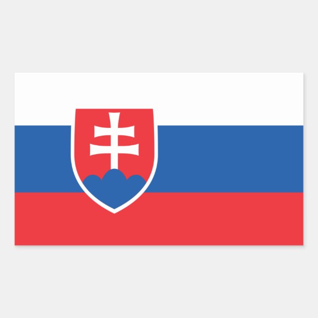 Sticker Rectangulaire Drapeau slovaque, Drapeau slovaque (Devant)