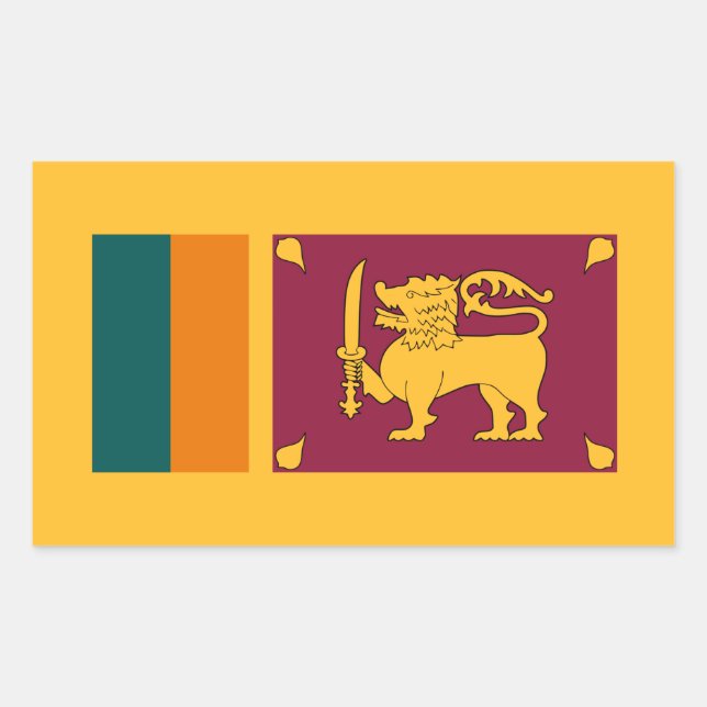 Sticker Rectangulaire Drapeau sri-lankais, Drapeau sri-lankais (Devant)