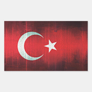 Sticker Rectangulaire Drapeau stylisé de Turquie