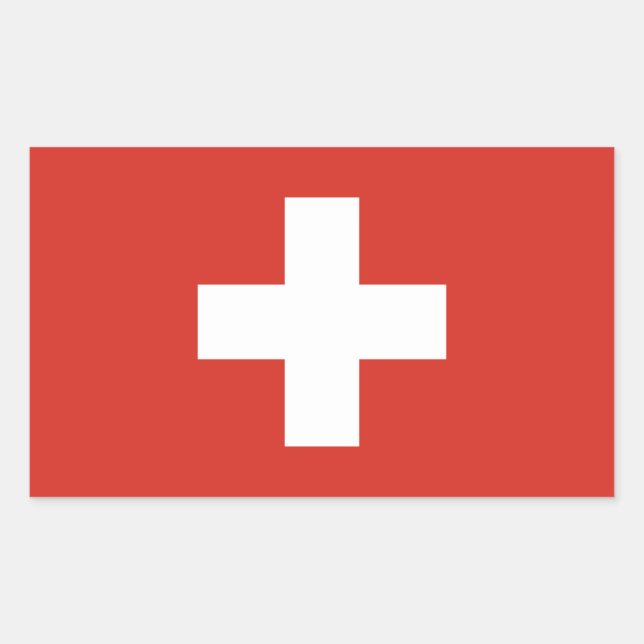 Sticker Rectangulaire Drapeau Suisse (Devant)