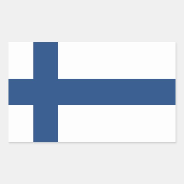 STICKER RECTANGULAIRE DRAPEAU SUOMI FINLAND (Devant)