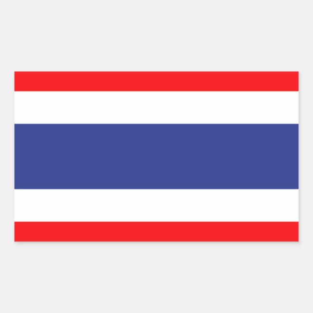 Sticker Rectangulaire Drapeau Thaïlande (Devant)