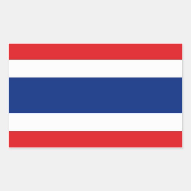 Sticker Rectangulaire Drapeau Thaïlande (Devant)