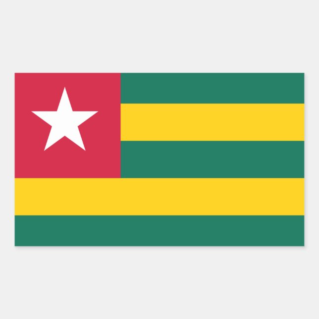 Sticker Rectangulaire Drapeau togolais, Drapeau du Togo (Devant)