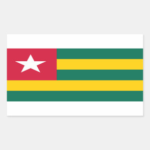 Sticker Rectangulaire Drapeau togolais, Drapeau du Togo