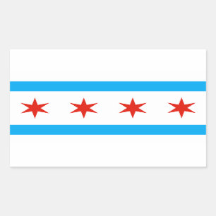 Sticker Rectangulaire Drapeau traditionnel de Chicago