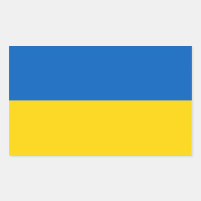 Sticker Rectangulaire Drapeau Ukraine/Ukraine (Devant)