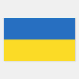 Sticker Rectangulaire Drapeau ukrainien. Soutien à l'Ukraine