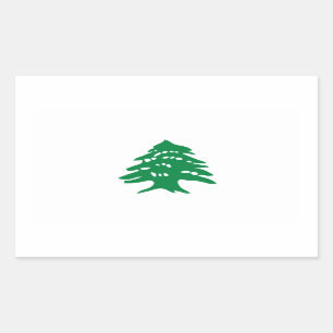 Sticker Rectangulaire Drapeau vert du cèdre libanais