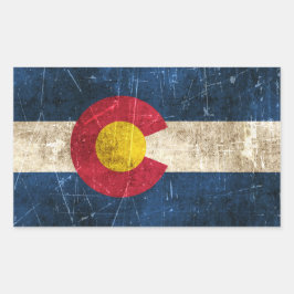 Sticker Rectangulaire Drapeau vintage du Colorado