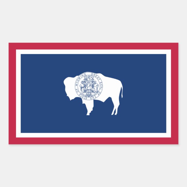 Sticker Rectangulaire Drapeau Wyomingite, Drapeau du Wyoming (Devant)