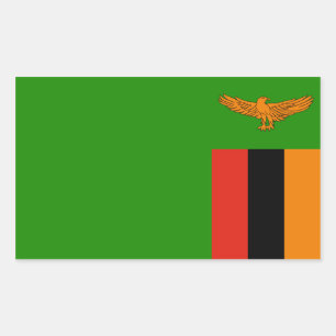 Sticker Rectangulaire Drapeau Zambie/Zambie