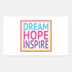 Sticker Rectangulaire Dream Hope Inspire - Clefs pour le bonheur