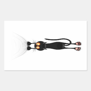 Sticker Rectangulaire Drôle Accrocher sur le chat