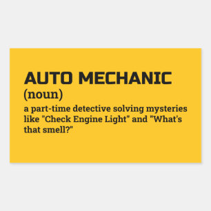 Sticker Rectangulaire Drôle Auto-Mécanique Définition