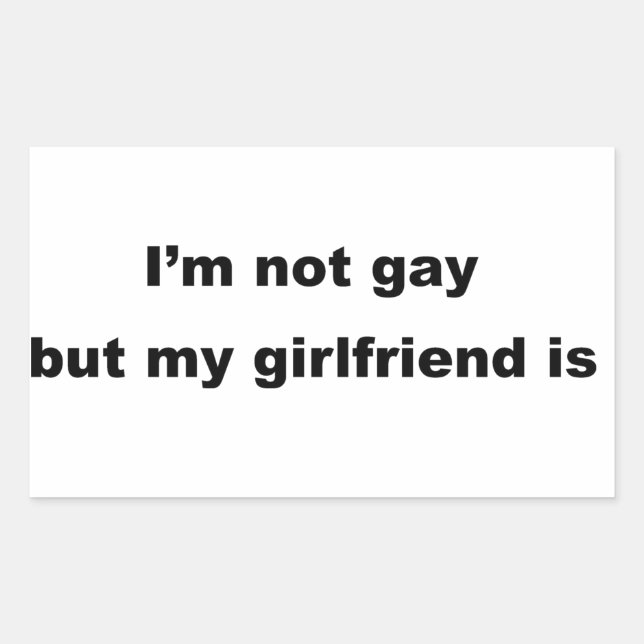 Sticker Rectangulaire Drôle Slogan Gay ! (Devant)