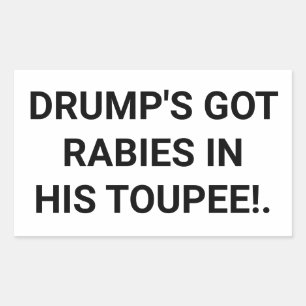 Sticker Rectangulaire Drump's Toupee Rabies Hankamer Artjunkhaus Fun