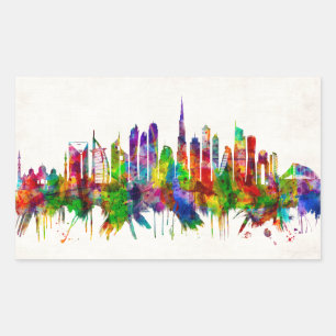 Sticker Rectangulaire Dubaï United Arab Emirat Skyline