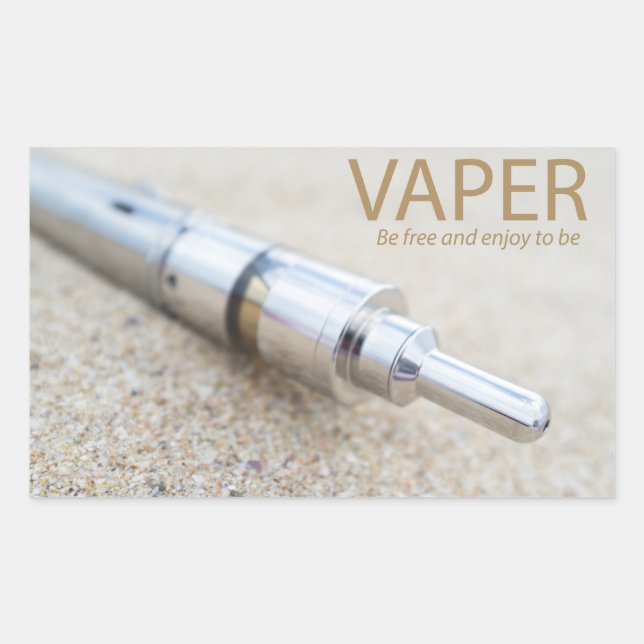 Sticker Rectangulaire E-cig et vapeurs (Devant)