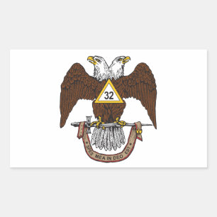 Sticker Rectangulaire Eagle Brown de cerf écossais du 32e degré