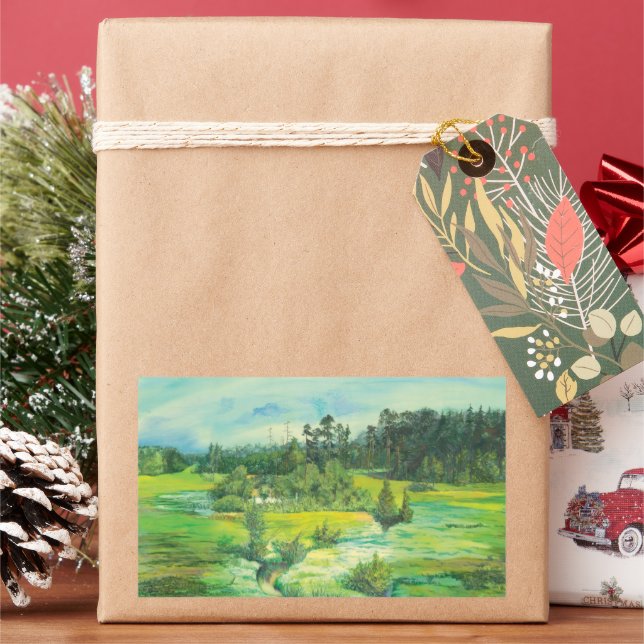 Sticker Rectangulaire eau de la vallée verte (vacances)