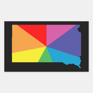 Sticker Rectangulaire éclatement de la couleur du dakota sud