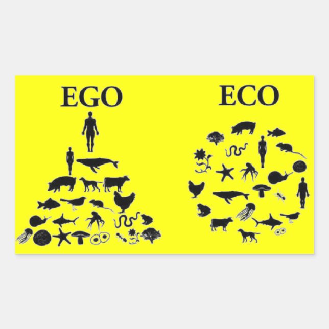 Sticker Rectangulaire Eco contre Ego (Devant)