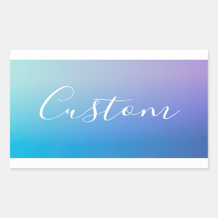 Sticker Rectangulaire Écriture de script modifiable moderne Ombre colo
