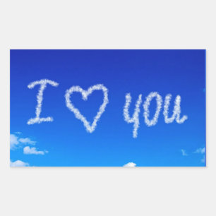 Sticker Rectangulaire écriture "Je t'aime" dans le ciel