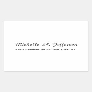 Sticker Rectangulaire Écriture manuscrite classique Blanc tendance créat