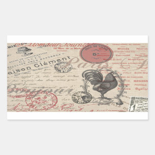 Sticker Rectangulaire Écriture vintage de français Paris Typographie de 