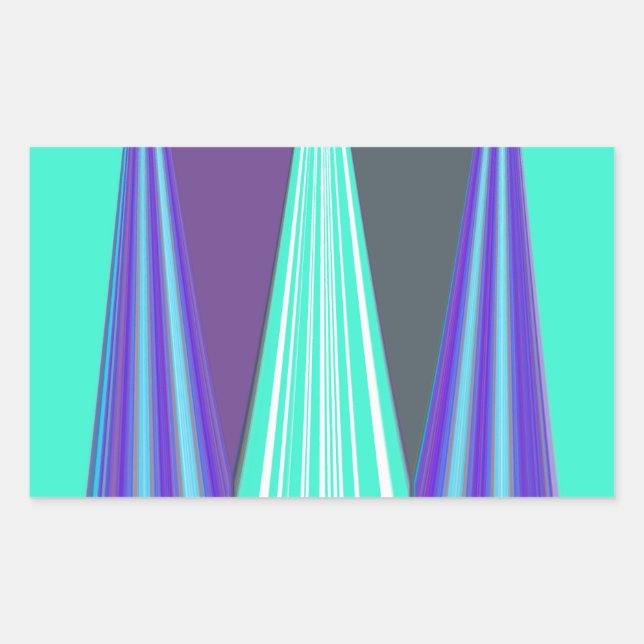 Sticker Rectangulaire Edgy Blue Purple Cyan Chevron Art Imprimer (Devant)