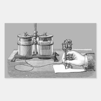 Sticker Rectangulaire Edison Edison, écrivain antique Steampunk