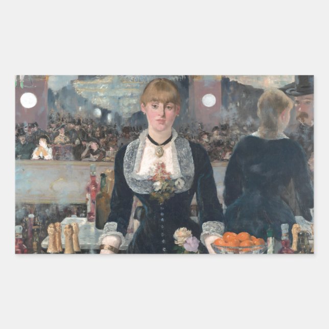 Sticker Rectangulaire Edouard Manet's A Bar (Devant)