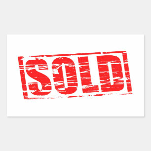 Sticker Rectangulaire Effet tampon en caoutchouc rouge vendu