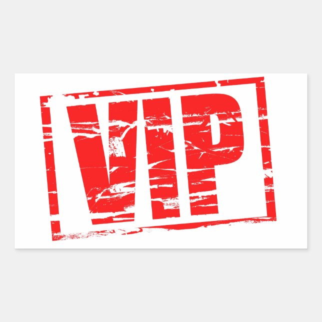 Sticker Rectangulaire Effet tampon VIP (Devant)