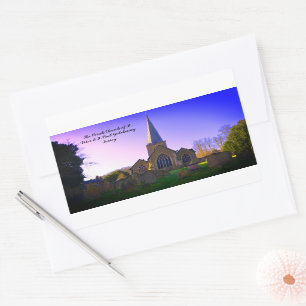 Sticker Rectangulaire Église De Godalming D'Angleterre Le Matin