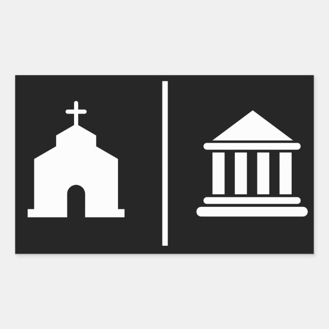 Sticker Rectangulaire Église et État séparés (Devant)