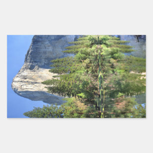 Sticker Rectangulaire El capitan au-dessus de la rivière Merced - vallée