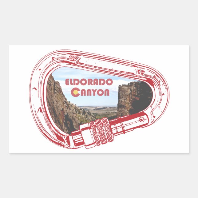 Sticker Rectangulaire Eldorado Canyon Escalade Carabiner (Devant)