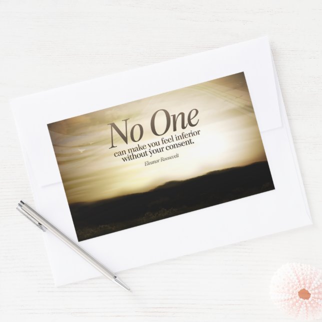Sticker Rectangulaire Eleanor Roosevelt Citation Inspirationnelle "Perso (Enveloppe)