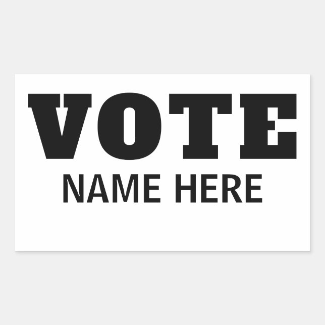 STICKER RECTANGULAIRE ÉLECTEURS DE VOTE PERSONNALISÉS CANDIDATS (Devant)