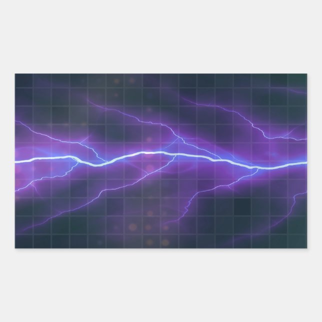 Sticker Rectangulaire Électricité de foudre pourpre Contexte (Devant)