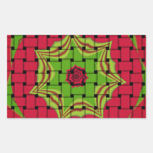 Sticker Rectangulaire Elégant Africain Lovely Tissé motif d'impression v