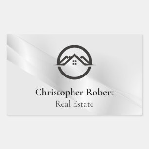 Sticker Rectangulaire Élégant immobilier en argent