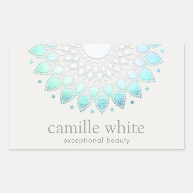 Sticker Rectangulaire Élégant Lotus Holistic Spa et beauté (Devant)