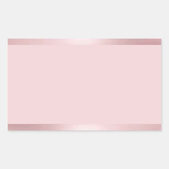 Sticker Rectangulaire Élégant Moderne Rose Or Modèle Vierge Tendance (Devant)