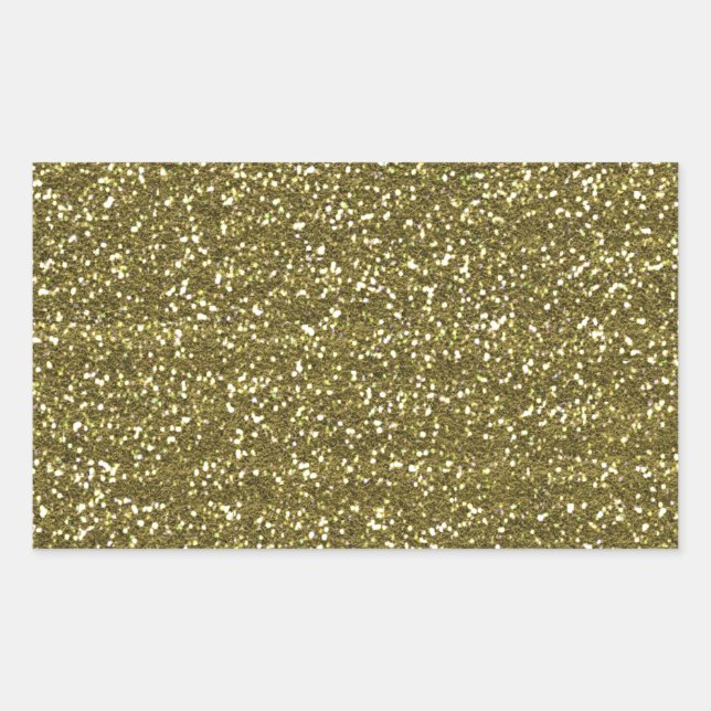 Sticker Rectangulaire Elégant noir Parties scintillant d'or sceaux (Devant)
