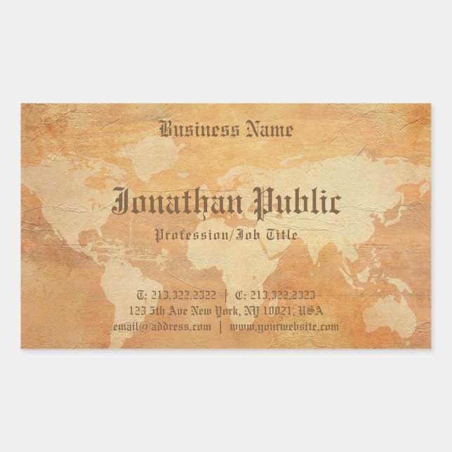 Sticker Rectangulaire Élégant professionnel Nostalgique vieux papier loo (Devant)