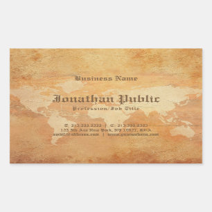 Sticker Rectangulaire Élégant professionnel Nostalgique vieux papier loo